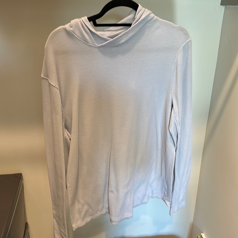 Lululemon hooded king sleeve shirt grey size large